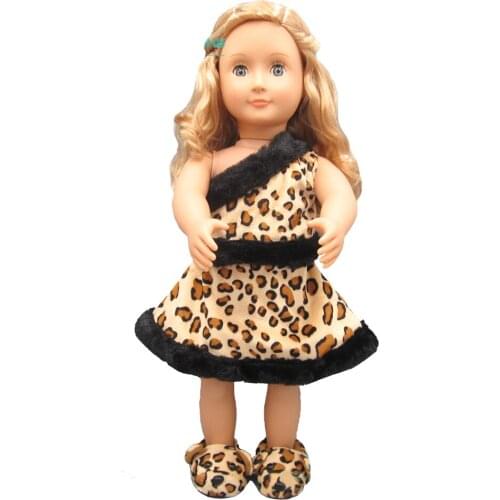 Doll clothes for 43 cm toy new born doll accessories fashion leopard three-piece suit Clothes + short skirt + shoes