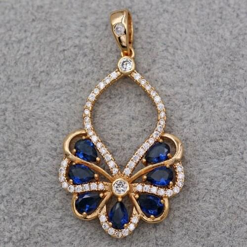 New Bohemian Oval Pendant for Women white Gold Plated Zirconia Red Green Necklace Pendant Fashion Wedding Jewelry Accessories