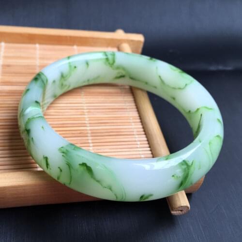 Natural jade bangle hand-carved floating flower jade bracelets women bangle jade jewelry jadeite bangles