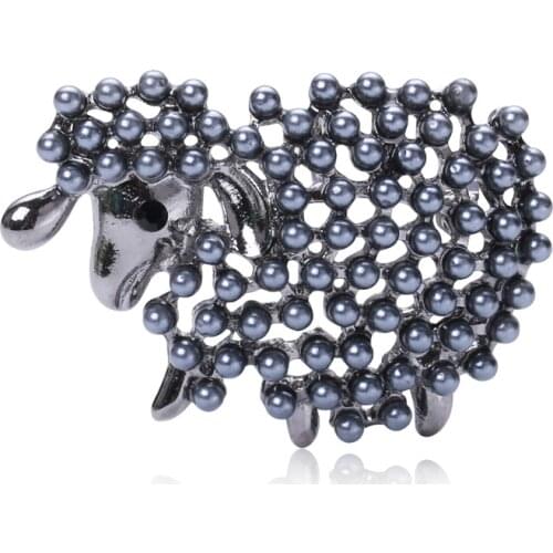 New Cute Pearl Sheep Brooch Animal Lapel Pins and Brooches Vintage Jewelry Gifts for Women and Men Accessories