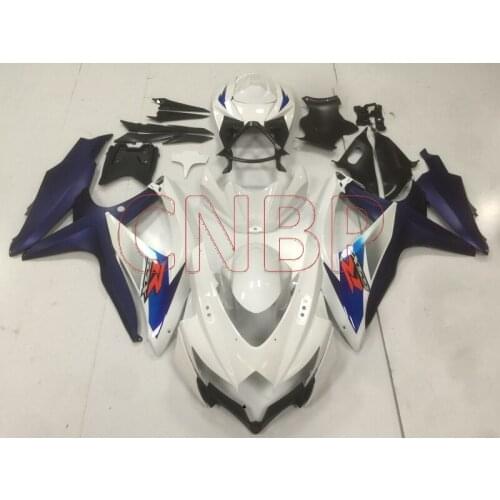 Fairings GSXR750 2008 - 2010 K8 White Matte Blue Full Body Kits GSXR750 09 10 Fairing GSXR750 08 09 no paint
