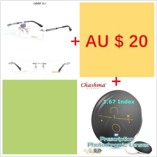 Rimless Eye Glass Frame Men Myopia Square Nearsighted Glasses Prescription Titanium Optical Spectacles Frames Man