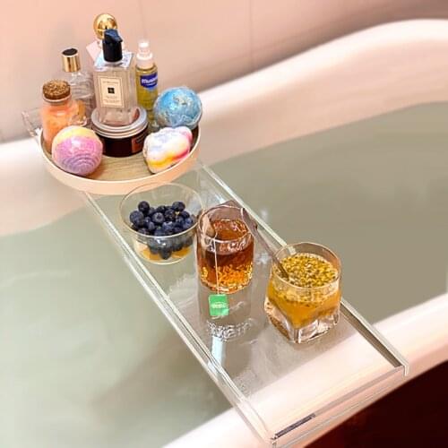 Bathroom shelves accessories fixture hanging rack tiered tray Bath tub shelf desktop to receive Storage tray bathtub creative