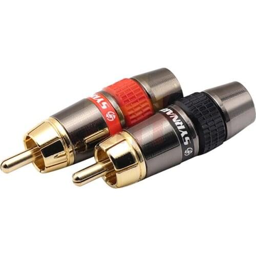 Alloy gold plated American monster RCA lotus head RCA plug self-locking cable AV audio plug