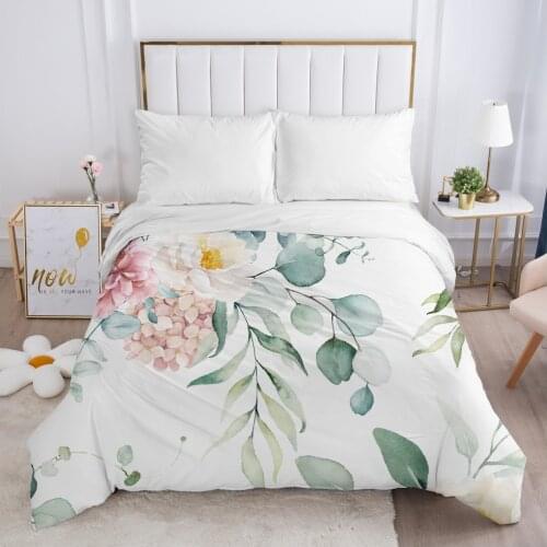 Luxury Duvet cover Comfortable Quilt Blanket Case Queen King Bedding 140x200 240x220 for Home Rustic flower white