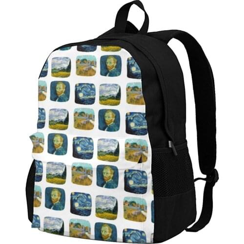 Van Gogh Starry Night Backpacks folding University Teen Backpack Pattern Unusual Bags