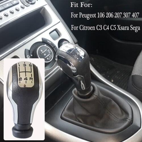 Gear Shift Knob PU Leather Gaiter Boot Cover Case For PEUGEOT 106 206 206CC 207 307 308 408 607 608 Car Styling