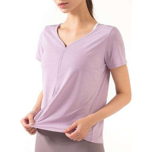 Loose Casual T-shirt Women Summer Short Sleeve Running Gym Sports Top Mesh Breathable Fitness Dance Training Yoga Blouse