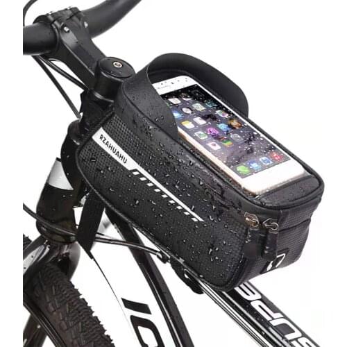 Cycloving Bicycle Bag Frame Front Top Tube Bike Bag Reflective 6.5in Phone Case Touchscreen Bag Waterproof MTB Accessories