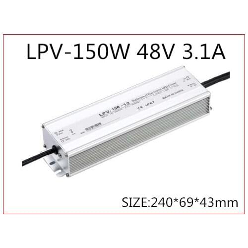 150W 48V 3.1A LED constant voltage waterproof switching power supply IP67 for led drive LPV-150-48
