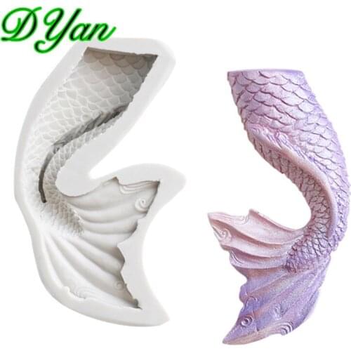 New Mermaid Tail Fondant Cake Silicone Mold Chocolate Mold DIY Fishtail Cake Decoration Mold A1707