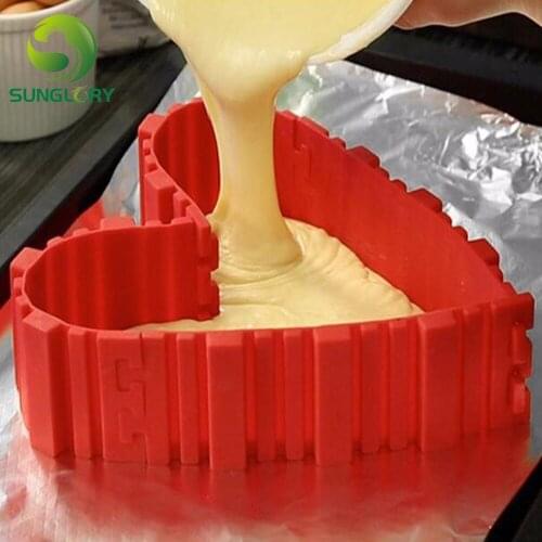 Bake Cake Snakes 4PCS Silicone Bakeware Magic Snake Cake Mold DIY Baking Square Rectangle Heart Round Cake Mould Pastry Tools