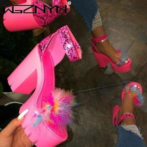 2021 New Summer Thick Bottom Platform Sandals for Women Thick With Sandals Wedges Shoes For Woman Femme High Heels Shoes
