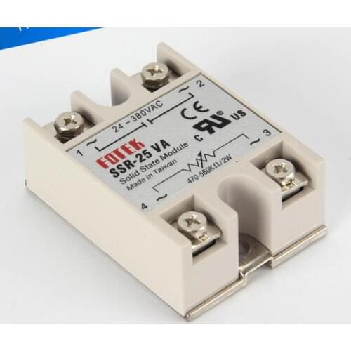 10PCS SSR-25VA FOTEK Single-Phase Solid State Relay Voltage Regulator 25A SSR25VA