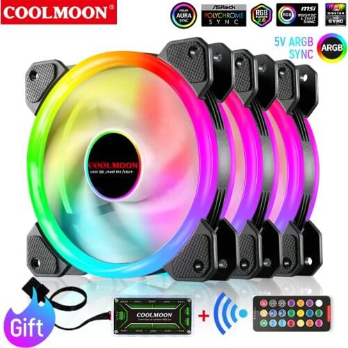 120mm PC Computer Case Fan Cooling Cooler 6PIN Adjustable RGB Led 12V Mute Ventilador 12V DC ARGB Fans Adjust Speed Aura Sync