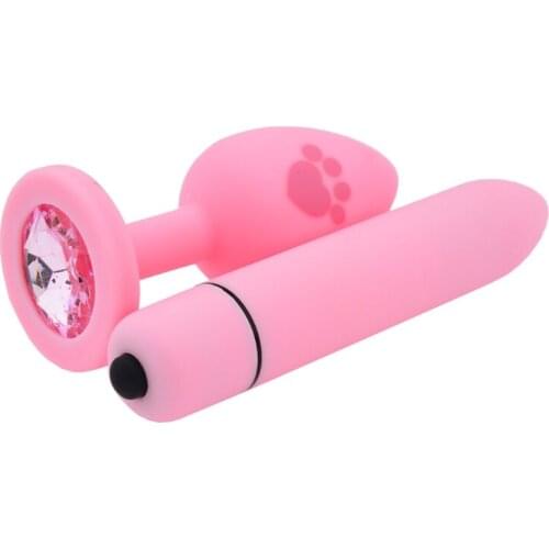 2pcs/set Mini Vibrator Plug Butt Kit Pleasure Manual Stimulation Adult Masturbating Sex Toy for Women Men