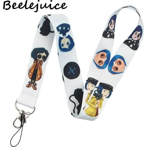 24pcs Coraline horror characters Lanyard for Keys Phone Cool Neck Strap for Camera Whistle ID Badge Cute webbings ribbons Gifts