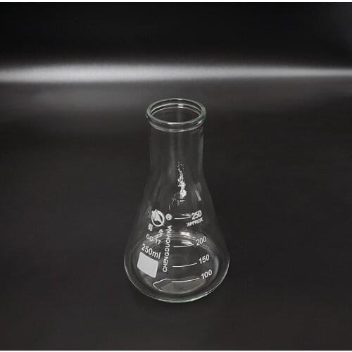 3pcs Big B Conical flask,Wide spout with graduations,Capacity 250ml,O.D. of neck 35mm,Erlenmeyer flask with normal neck