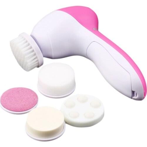5 In 1 Electric Wash Face Cleaning Machine Facial Cleanser Pore Cleaner Body Cleansing Massage Mini Skin Beauty Massager Brush