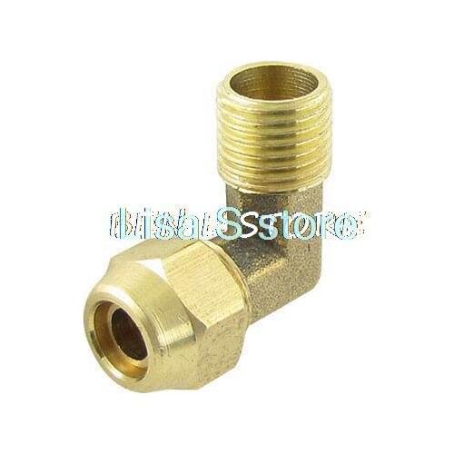 7/16" Male Thread Brass Pipe Joint Right Angle Connector Coupler