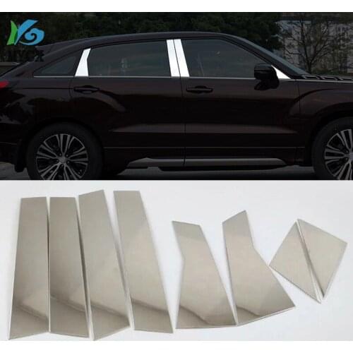 8pcs Stainless Steel Window Trims Center Pillars B+C Pillar Covers 8pcs Trim For Honda Avancier 2017 2018