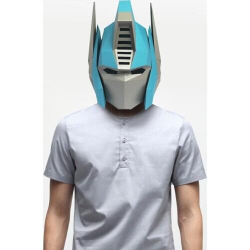 Paper Mask 3d Optimus Prime Costume Cosplay DIY Paper Craft Model Mask Christmas Halloween Prom Party Gift