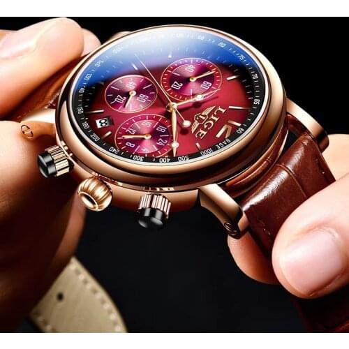 LIGE New Luxury Business Watches Quartz Mens Watches Leather Strap 30M Waterproof Fashion Mens Watch Clock Relogio Masculino