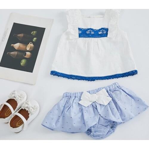 2Pcs Toddler Girls Boutique Clothing 2020 Summer Baby Girl Clothes Set Short Sleeve Tops + Shorts Children Cotton Frocks