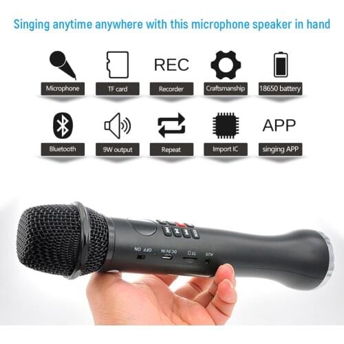 Condenser Karaoke Microphone soundbar Handheld UHF Wireless Microphone Bluetooth Speaker for Outdoor Party Wedding Bar Live mic