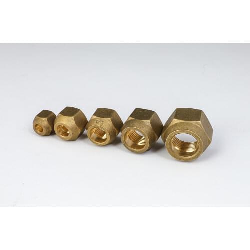 Brass Nut 45 Degr SAE 1/4" 3/8" 1/2" 3/4" Flare Pipe Fitting Adapeter Air conditioner Connector