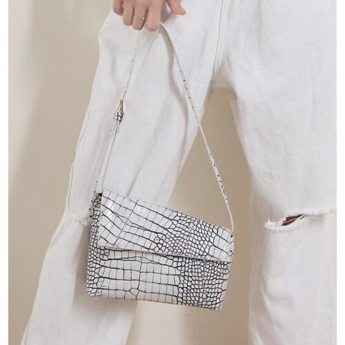 Fashion Crocodile Pattern Solid Color PU Leather Crossbody Bags For Women 2020 Summer Lady Shoulder Handbags Female Simple Totes