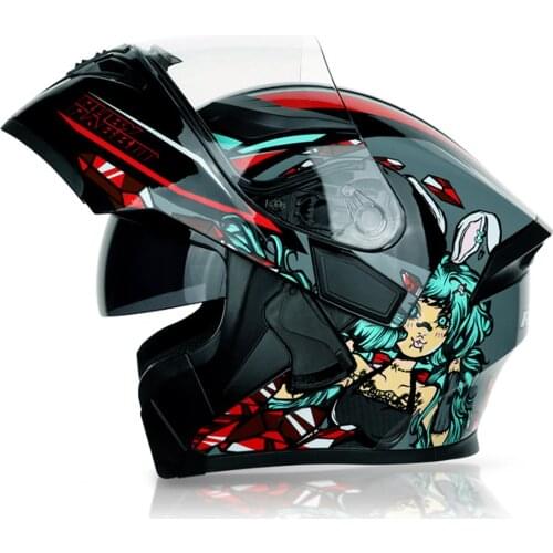 JIEKAI Cascos Moto Men Motorcycle Helmet Flip Up Motocross Helmet Capacete Da Motocicleta Doublel Lens Racing Riding Helmet DOT