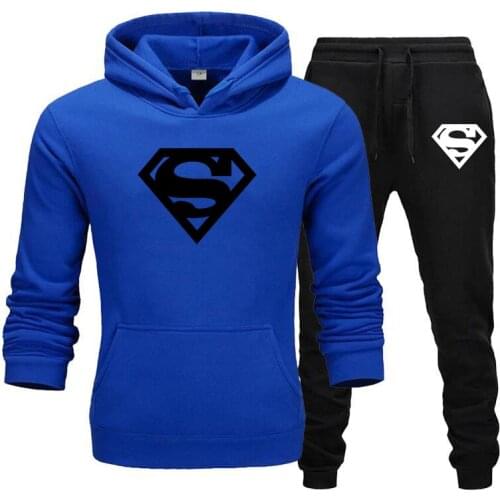 2021 Mens two-piece hooded sweatshirt suit spring and Autumn Mens casual hip-hop hooded jogging suit