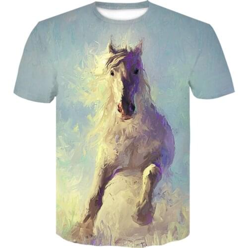 2021 New style racing horse Popular Hip hop t shirt men women 3D print casual Harajuku style t-shirts off white streetwear tops