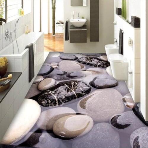 Custom Mural Wallpaper Stone Cobblestone 3D Flooring Decor Paintings Kitchen Bathroom Self-adhesive Waterproof Floor Wallpaper
