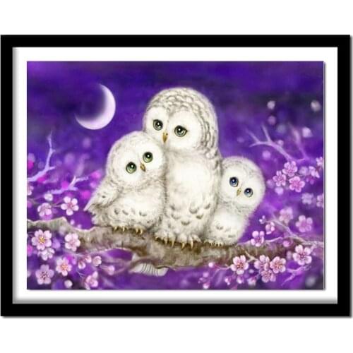 Full Lovely Owl Diamond Painting Bedroom Decor Rubiks Cube Round Diamond Embroidery Cross Stitch Cartoon H