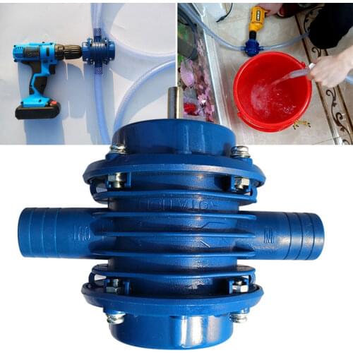 Metal Hand Drill Pump Blue Household DIY Garden Home Water Pump Practical Tools Self Priming Pump