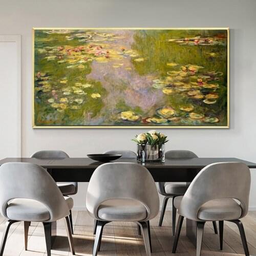 SELFLESSLY Canvas Painting Monet picture Beautiful lotus flower Home Wall Decor painting Canvas Art HD Print Painting for living