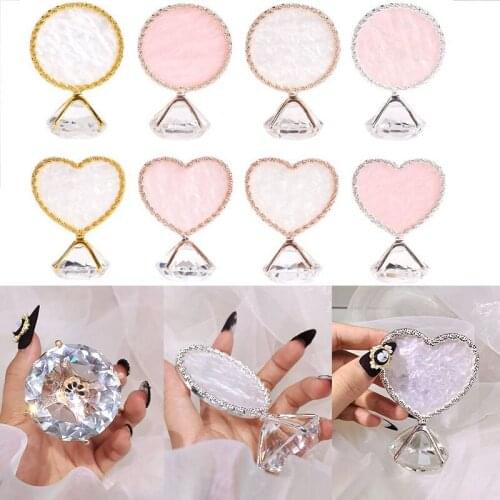 Sweet Diamond False Nail Art Plate Tips Display Stand Golden Rim Agate Palette Nail Polish Gel Display Photo Props Showing Tools