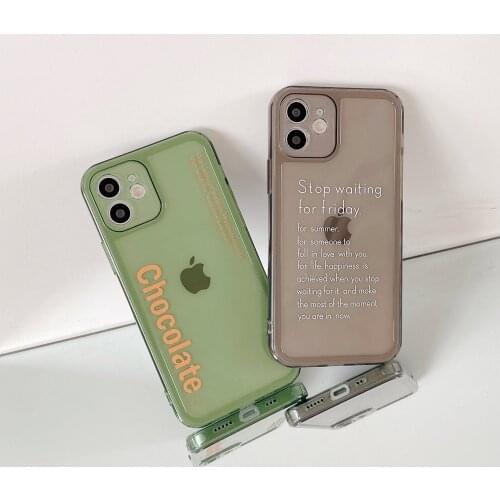 Tobebest Simple ins Style Clear Phone Cases for iPhone 12 Pro Max 11 pro max X XS XR 7 8 Plus 12mini SE 2020 Soft Cover Shell