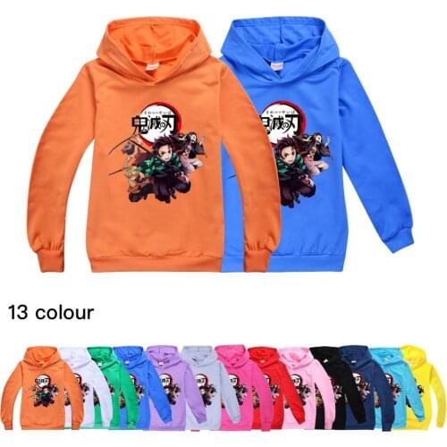 Japanese Anime Demon Slayer Kimetsu No Yaiba Hoodies Baby Boy Girl Teen Kids Cartoon Blade Top Tee Clothing for Children T Shirt
