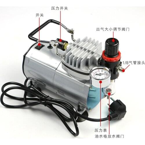 T18BK three pen air pump set mini air compressor model special airbrush air pump