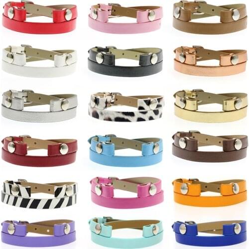 10pcs PU leather Wrap Bracelet Fit For Magnetic Locket Heirloom Face Wrap Locket Bracelet