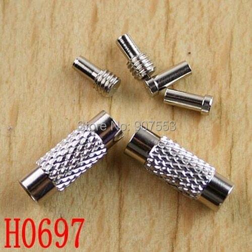 150sets Stainless Steel color screw Clasp for wire chain Choker necklace DIY making h0697