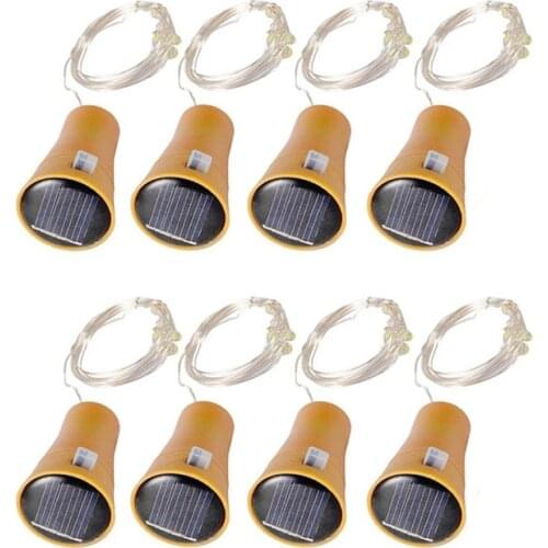 2/6/8pc Solar Wine Bottle Lights 20 LED Solar String Light Copper Wire Garland Fairy Light for Christmas Party Wedding Decor