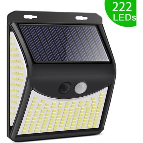 222 LED Outdoor Solar Light Lamp with Motion Sensor Solar Powered Sunlight Spotlight luminaire for interior wall Garden Decor