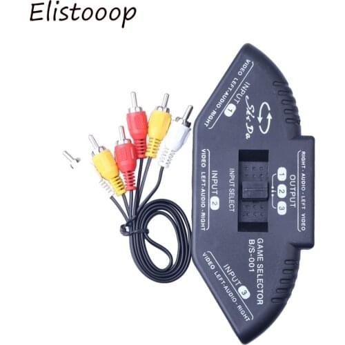 3 Port Audio Video AV RCA Switch Splitter Selector 3 to 1 RCA Composite AV Cable for STB TV DVD Player for XBOX PS2 Converter