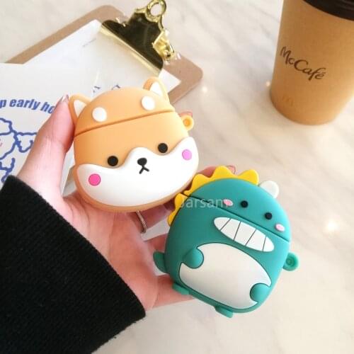 3D animal Case For AirPods Case airpods 2 cute Cartoon silicon headphone Cover For Air pods 2 fundas