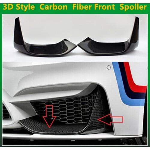 3D Style Car Styling Carbon Fiber Front Bumper Lip Spoiler Chin Splitter for BMW F80 M3 F82 F83 M4 Front Lower Bumper