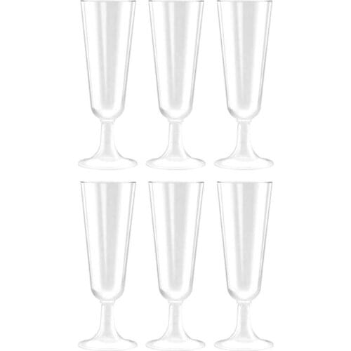 6pcs 150ML Disposable Goblet Hard Plastic Air Cup Red Wine Champagne Glass Jelly Cup Mousse Cup Ice Cream Cup Cocktail Glass